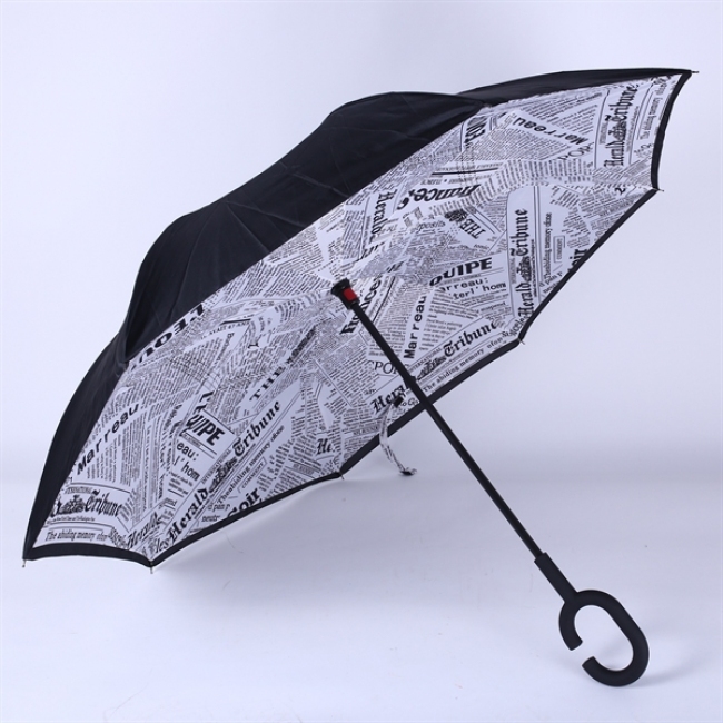 C Shaped Handle Double Layer Inverted Umbrellas
