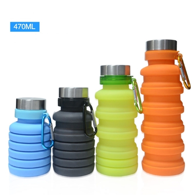Collapsible BPA Free Silicone Foldable Travel Water Bottle