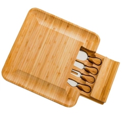 Bamboo Cheese Board with Cultery Set