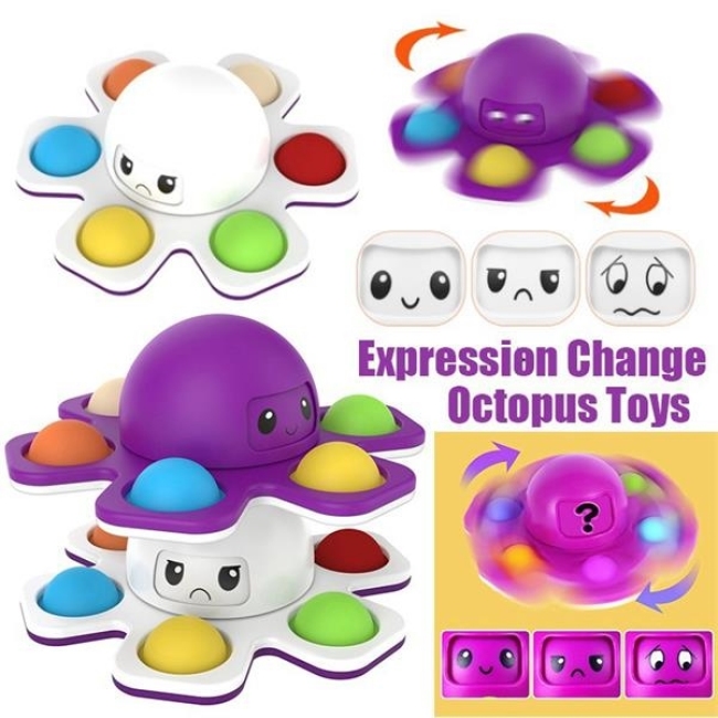 Flip Octopus Push Pop Bubble Fidget Toy