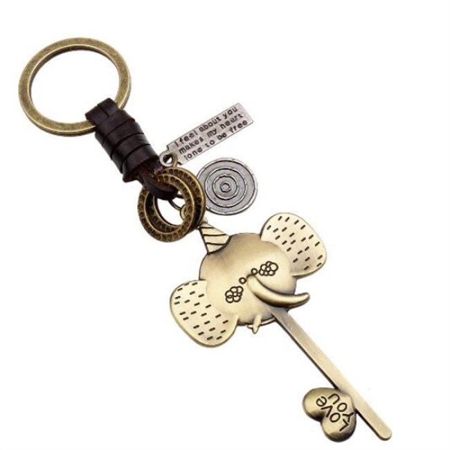 Bronze Elephant Keychain