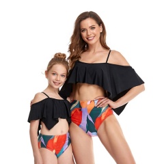 Wholesale fashion high waisted kids designer swimsuit women