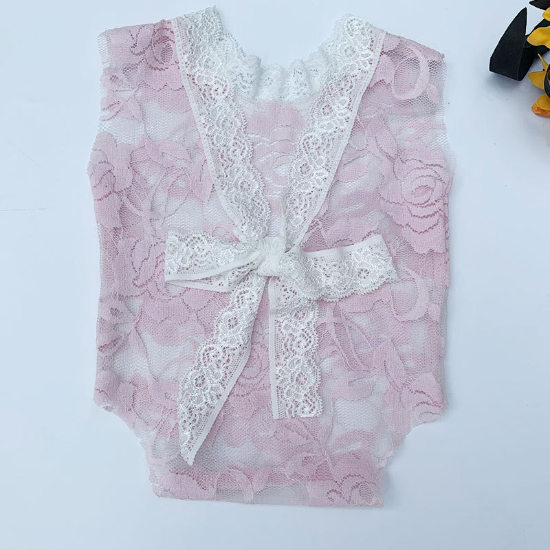 Newborn Infant Baby  Girls Lace Bow  Bodysuits Romper Photo Shoot Princess rompers Clothes