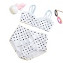 Newest fashion highwaist sexy 2 piece white teen swimwear kids set