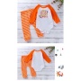 2021 new style thanksgiving orange long-sleeved stripe baby romper