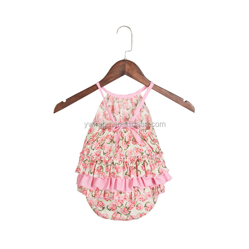 Baby cotton cloth bubble romper girl jumpsuit designed for 0-4-year-old baby girl