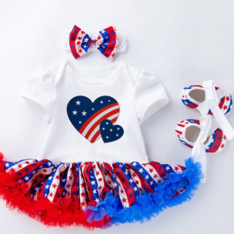 new fashion 4th of July baby girl tutus clothing set
