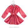 Soft pleated children fancy top designs dress coat velvet tunic girl winter shirts