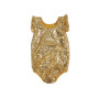 Wholesale  baby summer gold sparkle party wear sequin romper kids clothing