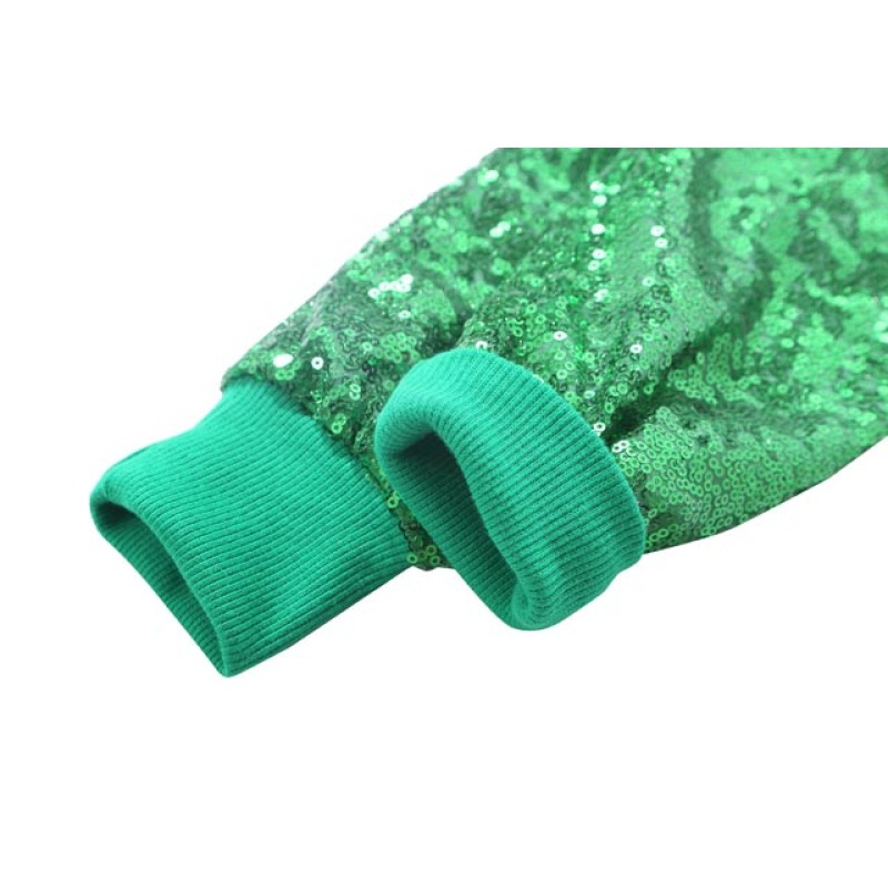 2018 Fall Children Girls Modern Green Sequin Jacket Coats