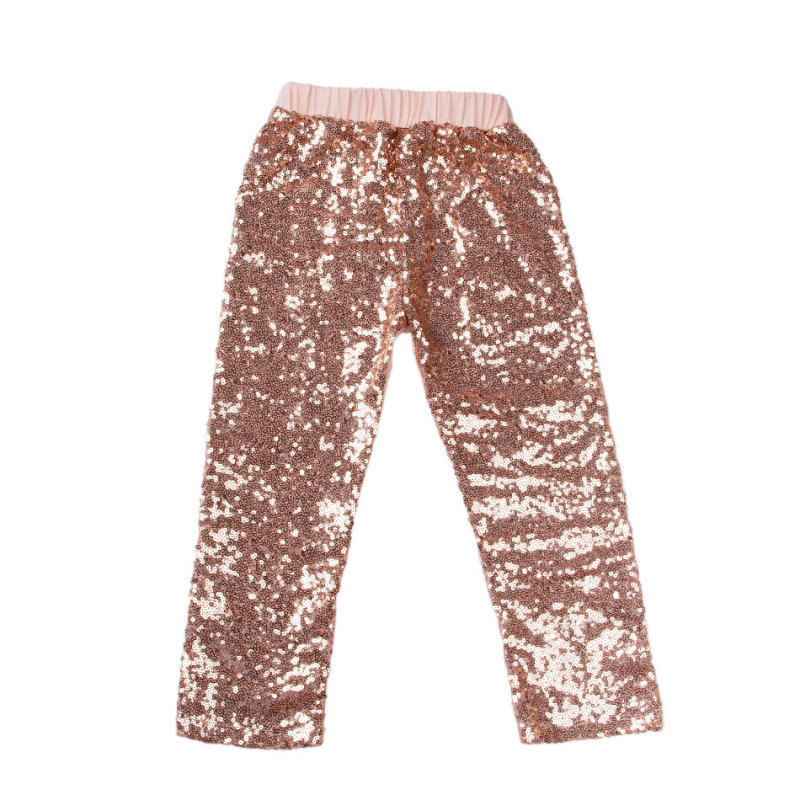 Children Girls Sparkly Sequin Leggings for Kids Dancewear, Disco or Hip Hop Pants