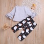2021 wholesale cute baby girl fashion tops and pants halloween flare sleeve romper