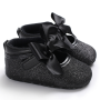 Hot Selling Korea Style Cute Bow Tie Baby Infant Hook and Loop Shoes for Girls Under 3 Years Old