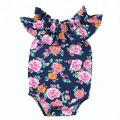 Bulk wholesale baby clothes Newborn Infant Baby Girls sleeveless romper with off-shoulder design