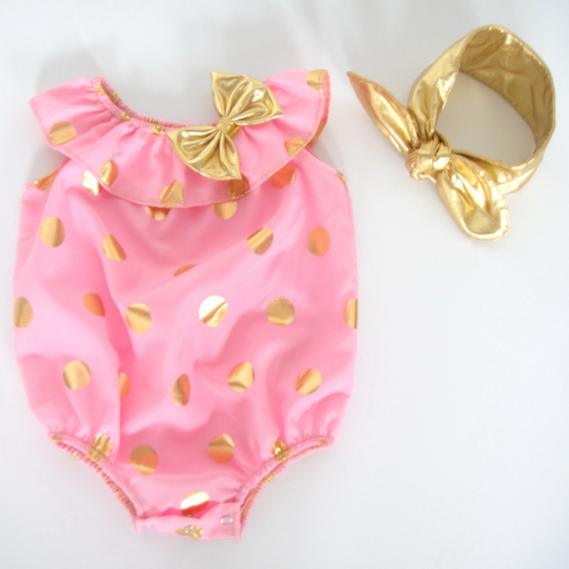 Wholesale newborn baby beach romper girls boutique clothing sets baby seaside bella clothes romper with headband