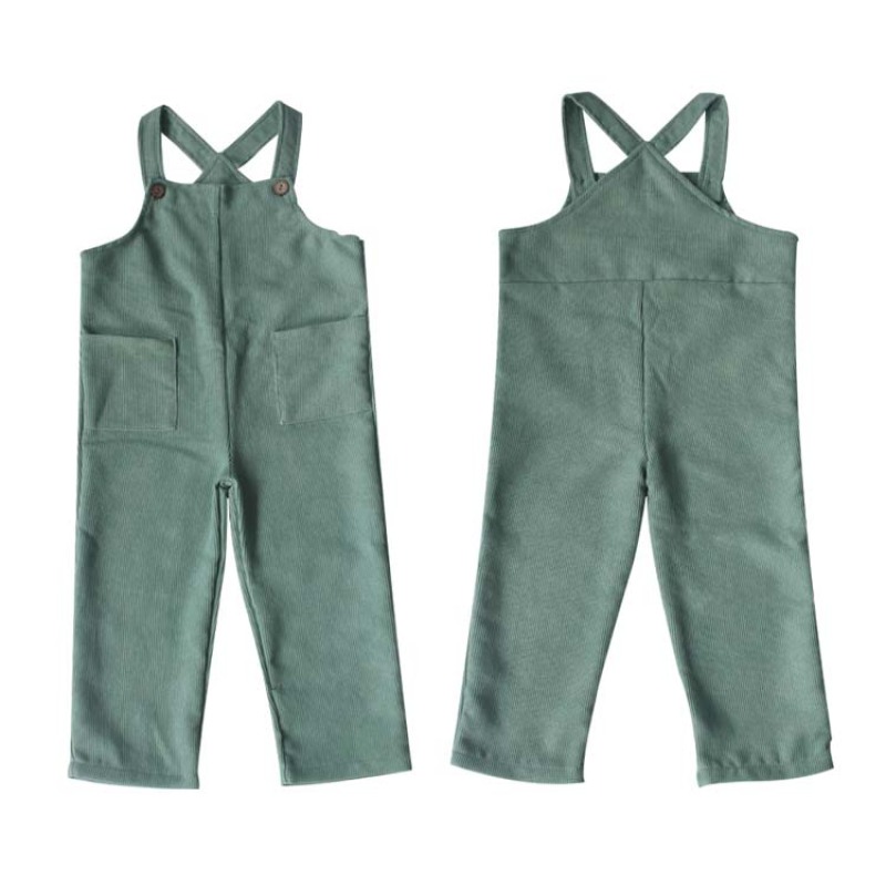 Wholesale New Design Baby Girls Trousers Solid Color Corduroy Overalls Striped Hoodie Unisex Clothing Sets