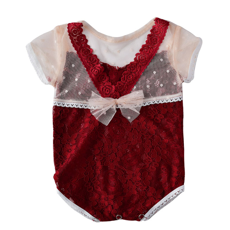Newborn Flower Lace Romper Infant Baby Girl Ruffled  Short Sleeveless Jumpsuit  clothes