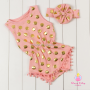 Kids fashionable clothing Hot stamping polka dot romper baby girl bodysuit pompom romper