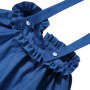 KAPU Cotton denim kid  toddler baby girl jean mini suspender skirt