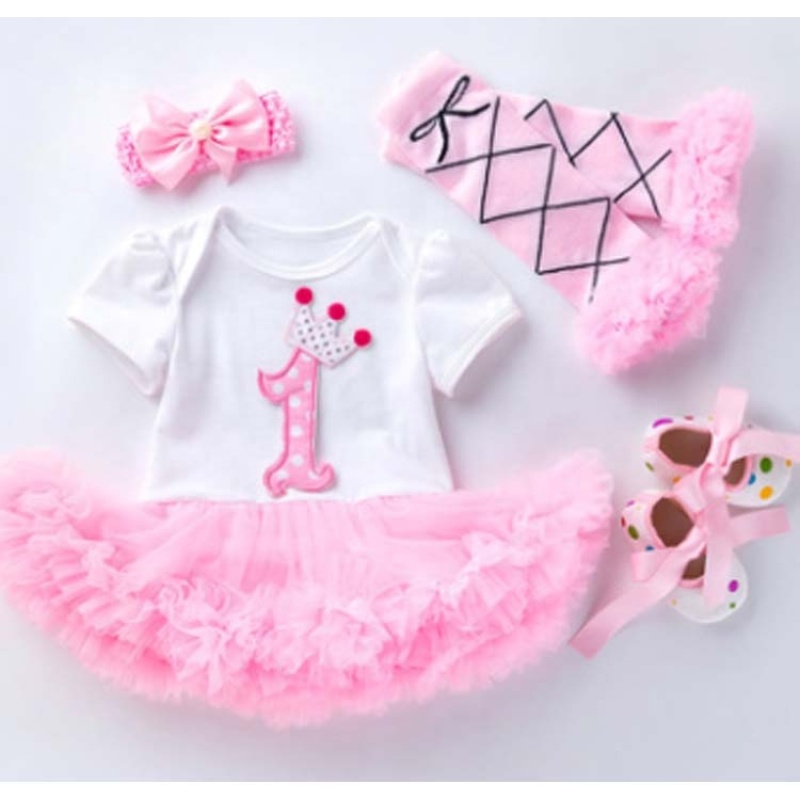 Wholesale Baby Birthday Tutu Dress With Leg Warmer And Baby Shoes As Well As Headband 