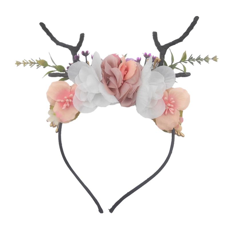 Party Flower Decoration  Animal Headband Custom Christmas Cat Ears Deer Antler Headband