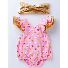 Summer infant toddlers clothing  100% cotton sequins baby clothes set gift