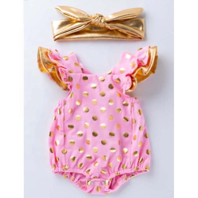 Summer infant toddlers clothing  100% cotton sequins baby clothes set gift