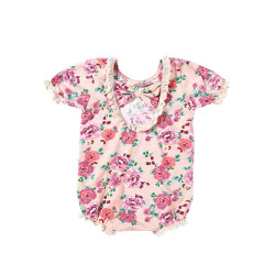 2018 Fall newborn lace bow knot  o-neck baby clothes romper