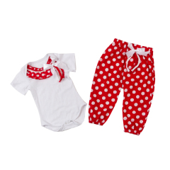 Wholesale White Cotton Romper With Floral Long Pants Girl Clothing Set