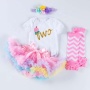 Factory Sale Baby Girl Onesies With Tutu Skirts And Leg Warmer And Headband 