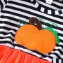 Cheap kids halloween cartoon pumpkin costumes double layered dress