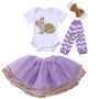 2019 Easter Day Baby Girls Bunny printed Outfit tutu skirt set