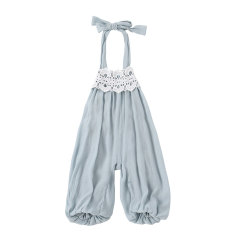 Baby suspender pink eco-friendly polyester rompers boys and girls solid color jumpsuit