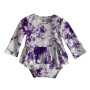 2020 wholesale colorful tie dye fabric long sleeve winter baby romper
