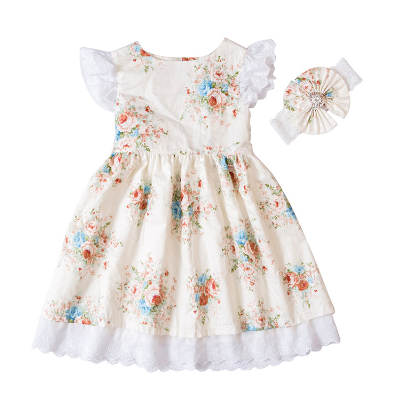Wholesale Floral Vintage Girl Boutique Dresses