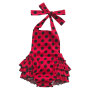 Cotton cute sweet floral baby halter bubble ruffle baby romper whole sale RTS