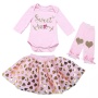 Sensible Matching 3 Pieces Romper+ Tutu Skirt + Leg Warmers for Baby Infant and Toddler Girls