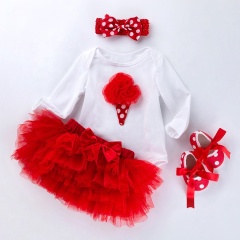 Wholesale Smash Cake Birthday Bodysuit With Tutu Skirts And Baby Shoes And Headband For Girls