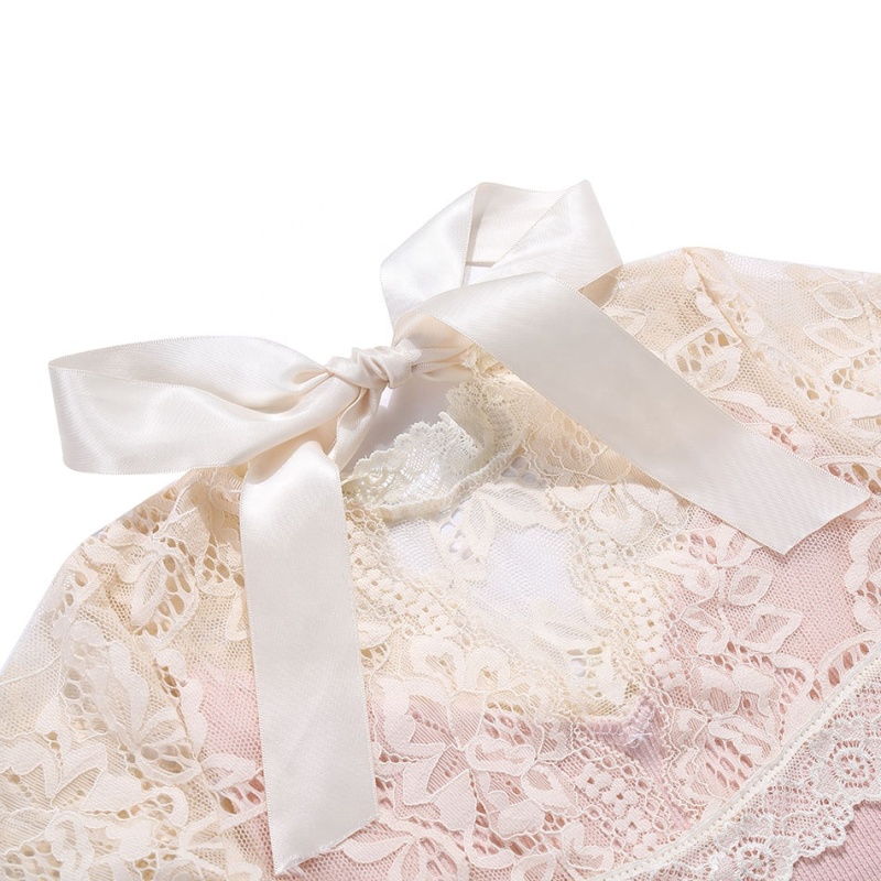 hot pink bowknot boutique baby lace romper