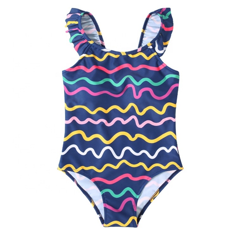 Hot sale color changing breathable bikini children string bodysuit swimwear