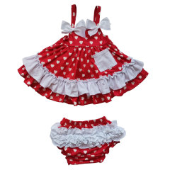 Wholesale Good Quality Floral Cotton Fancy Baby Girl Clothing Set