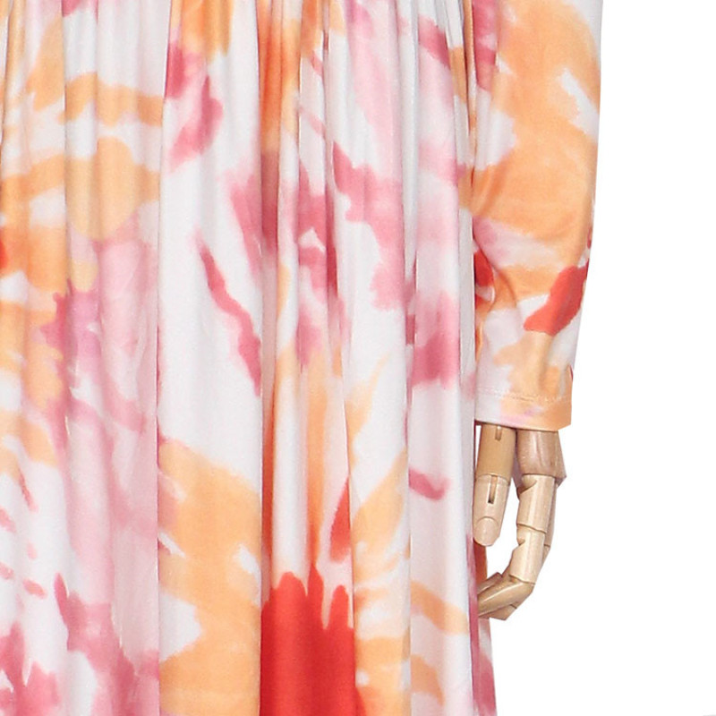 Wholesale price mommy and me tie dye fall elegant long sleeve maxi dress
