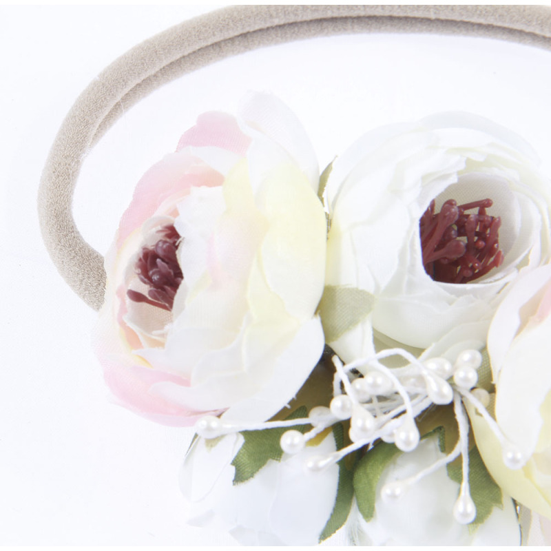 Amazon Hot Sale Nylon Handmade Baby Girl Flowers Headband