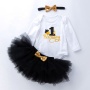 Wholesale Baby Girl Birthday Outfit Set Cotton Romper With Tutu Skirts And Headband Clothing Set