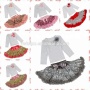 Wholesale children's boutique clothing flower decorate long sleeve top match sequin tutu skirt girl outfit