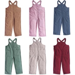 Wholesale New Design Baby Girls Trousers Solid Color Corduroy Overalls Striped Hoodie Unisex Clothing Sets