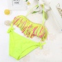 Fashion design halter tassel brand two piece teen bikini swimwear girls