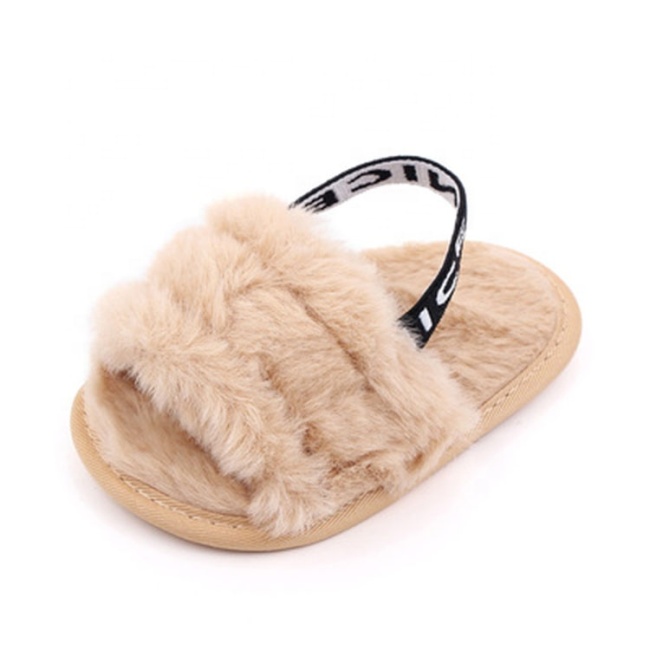 2021 wholsales fashionations comfort fluffy infant slip-on sandals