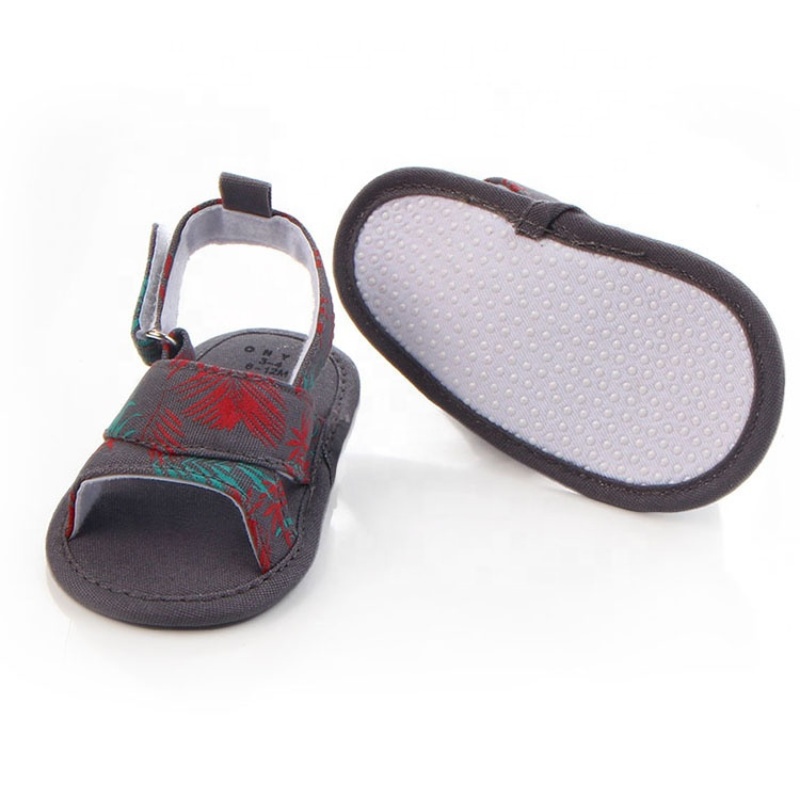 New Fashionable grey custom printed shoes baby girl sandals