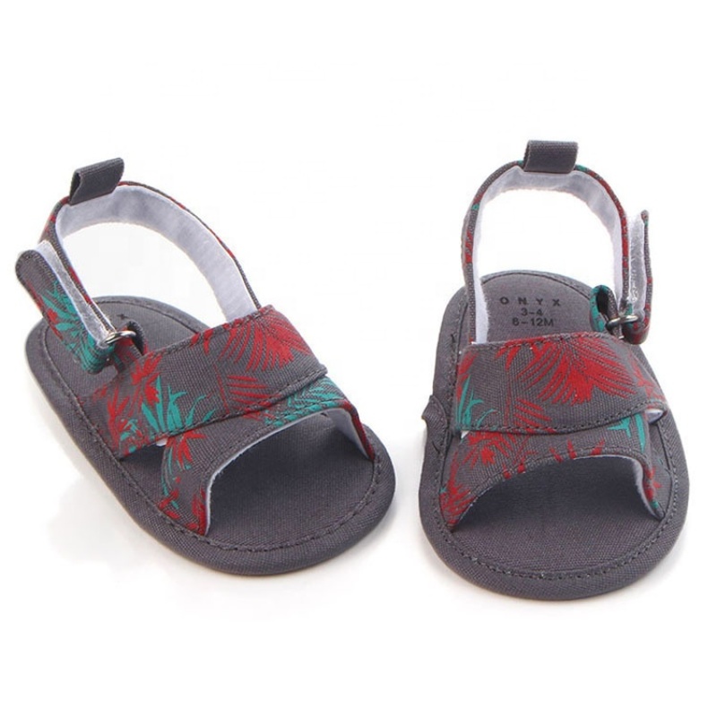 New Fashionable grey custom printed shoes baby girl sandals